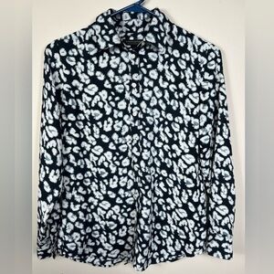 Banana Republic Dillion Fit Button Down, leopard blue white extra small